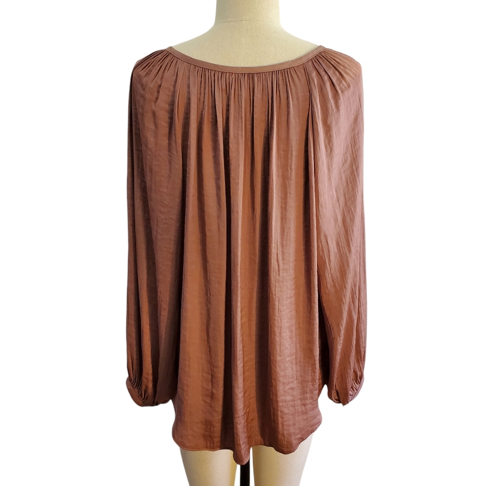 Jennifer Lopez Mauve Poet Peasant‎ Blouse Size 0X - Picture 3 of 7